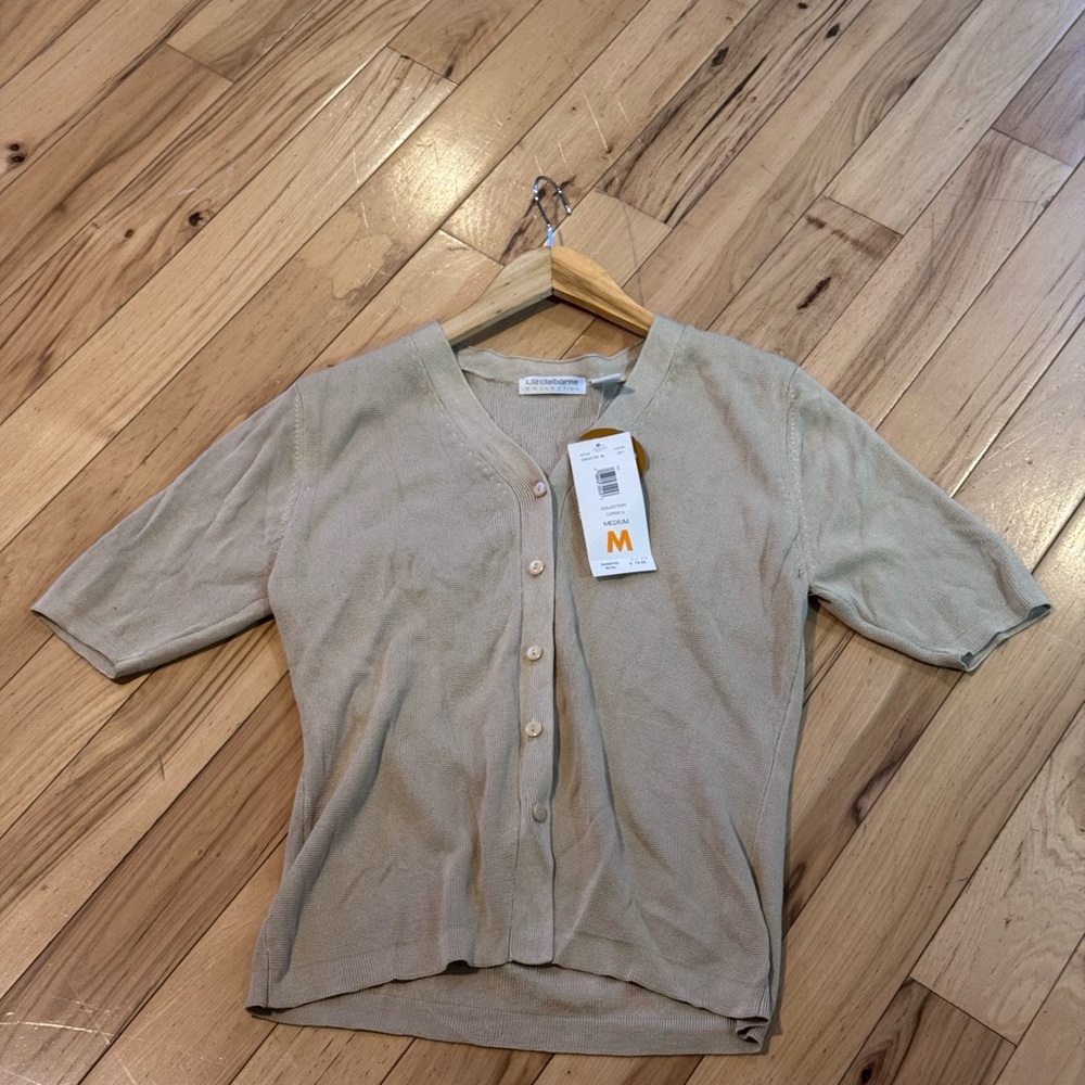 Liz Claiborne Beige Cardigan Sweater